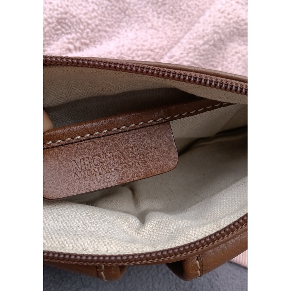 Y2K Brown Pebbled Leather Slim Shoulder Bag Zoe Style Small Minimalist 2000s Pur - Picture 6 of 7